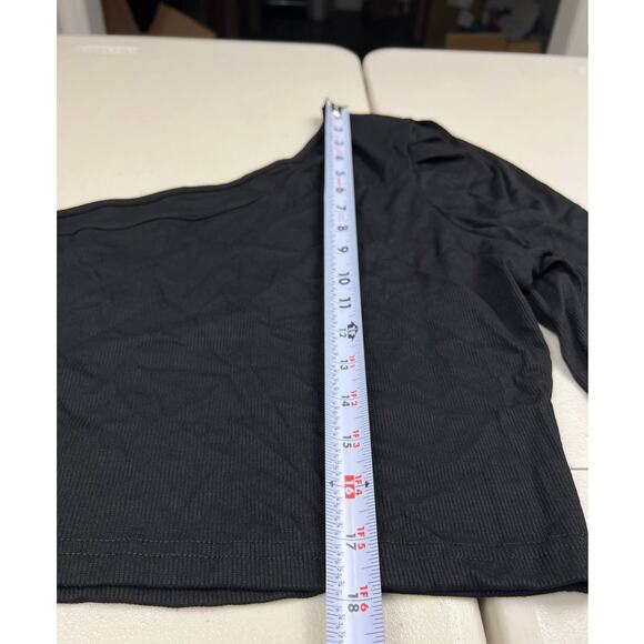 Women's Plus Size 3XL Black One Shoulder Crop Top Paperbag Pants Outfit Set - Picture 4 of 10